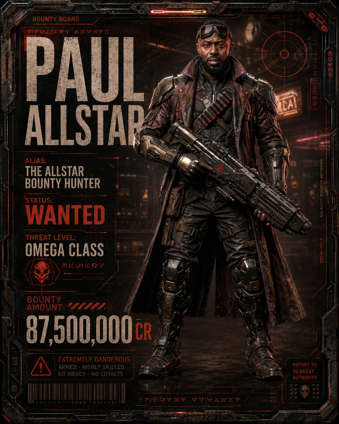 Paul Allstar wanted registry artwork