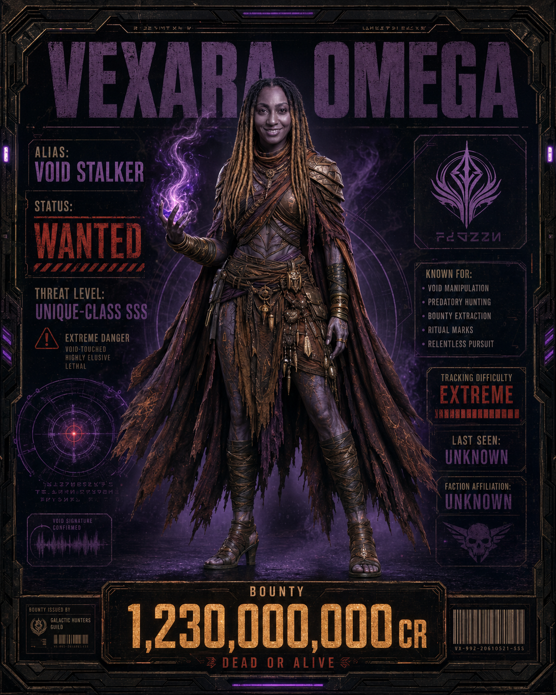 Vexara Omega wanted registry artwork